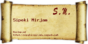 Sipeki Mirjam névjegykártya
